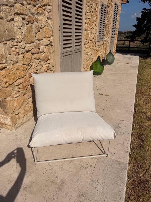 Outdoor easy chairs, beige (pair)
